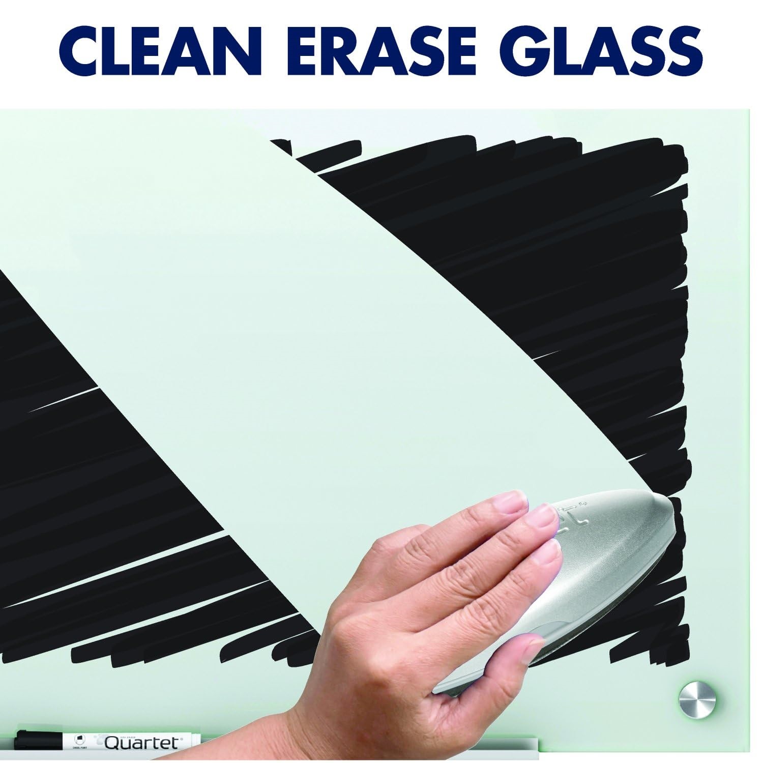 Quartet 18" H x 24" W Magnetic Glass Dry Erase Board, Gloss, White G2418W