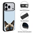 thumbnail image 2 of WIRESTER Shockproof Soft Rubber Cover Case for Apple iPhone 17 Pro 6.3" 2025, Animal Siamese Kitten Cat On Pale Aqua Background, 2 of 5