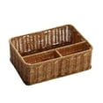 thumbnail image 3 of Cesta de almacenamiento con 3 compartimentos, caja de almacenamiento para control remoto, caja de pañuelos y divisor 22x18x8cm, 3 of 9