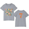 thumbnail image 2 of Zwiiyzr Toddler Kids Boys Girls Birthday Shirt 3Th 4Th 5Th 6Th 7Th 8Th 9Th 10Th Year Old Print T-Shirt Fashion Round Neck Print Short Sleeve Tops 3-10Y Gray, 2 of 4