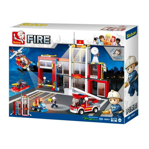 Fire Station Building Brick Kit (612 Pcs)
