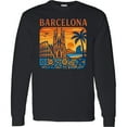 thumbnail image 3 of Inktastic Barcelona Cityscape Artwork Long Sleeve T-Shirt, 3 of 5