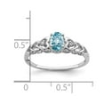 thumbnail image 5 of 925 Sterling Silver Rhodium-Plated Light Swiss Blue Topaz and Diamond Ring Size 9, 5 of 5