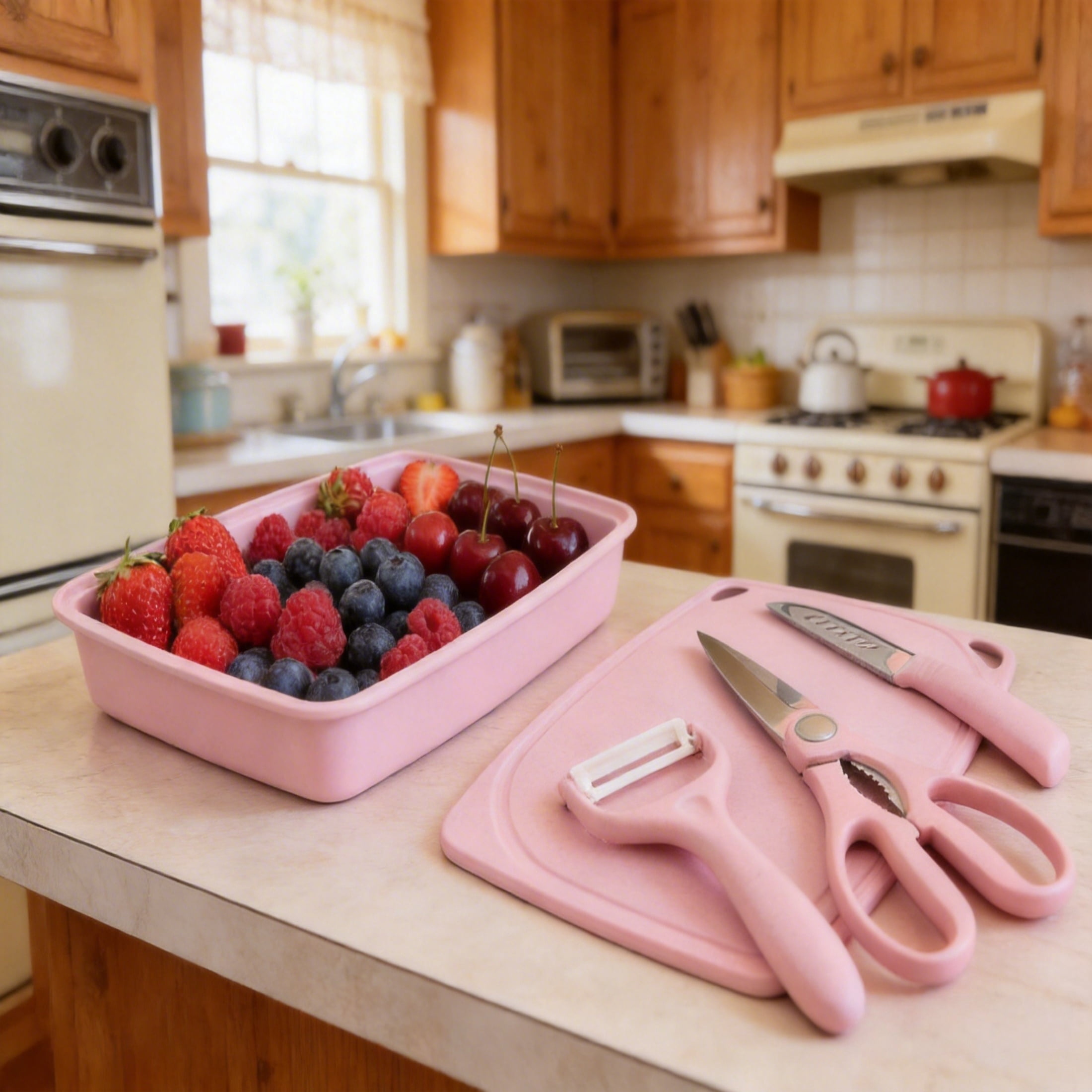 5-in-1 Cutting Board, Knife, Peeler, Scissors and Tray Set/Travel, Camping/Outdoor, Dorms  Small Cutting Boards  Dishwasher Safe
