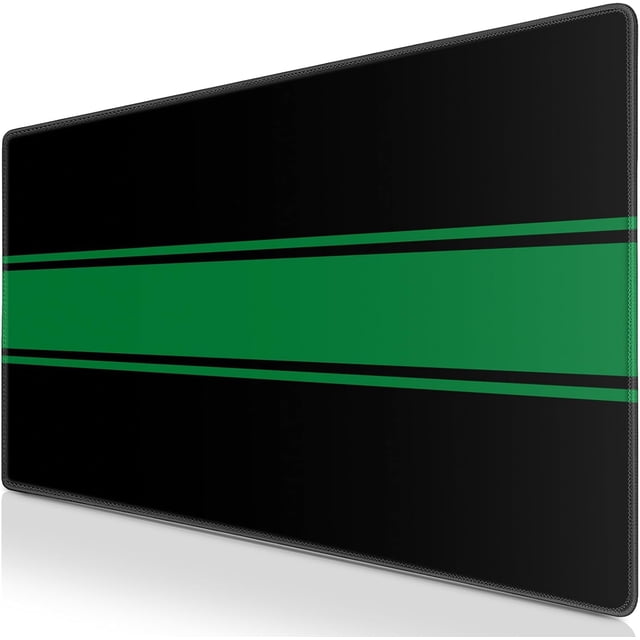 Large Extended Computer Mouse Pad 31.5 x 15.7 Inch BlackGreen Full Desk Mat with NonSlip Base, Perfect for Gaming, Office, and Home Use, 800x400mm Size