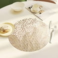 thumbnail image 3 of Visland Round Placemat Hollow Table Placemat Wear-resistant Heat-Resistant Dining Table Mat for Home Decoration, 3 of 7