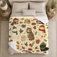 thumbnail image 5 of Winter Cats decorative motif Gifts Christmas, Festive Pet Portrait Pattern, Warm Flannel Blanket for Living Room and Reading Nook, Cat Lovers Friendship Gift, Pet Lover Home Decor, 5 of 9