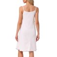 thumbnail image 3 of INSPIRE CHIC Women's Nightgown Spaghetti Strap Lingerie Nightdress Full Slip Ruffle Cami Slip Chemise Soft Sleepwear XL White, 3 of 6