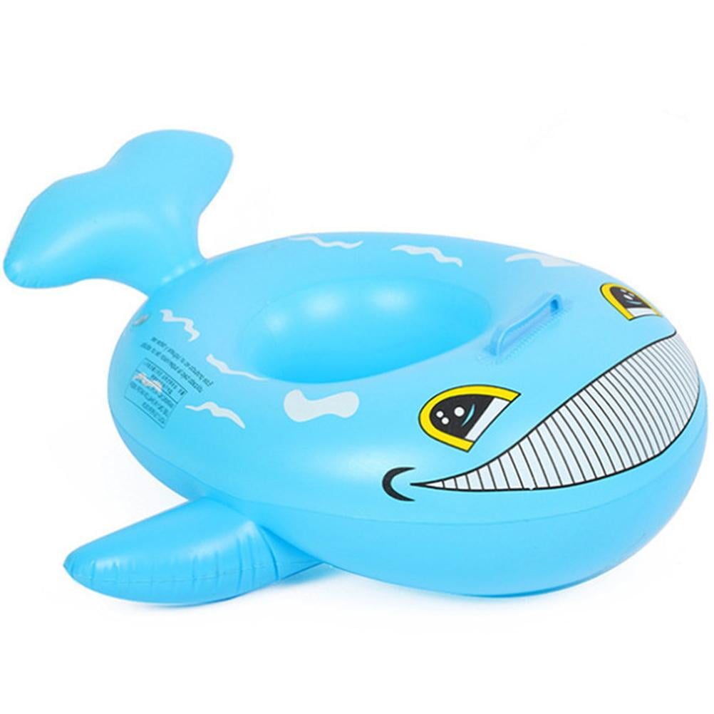 TureClos Whale Shark Baby Swimming Ring with Handle Inflatable Swimming Aid with PVC Swimming