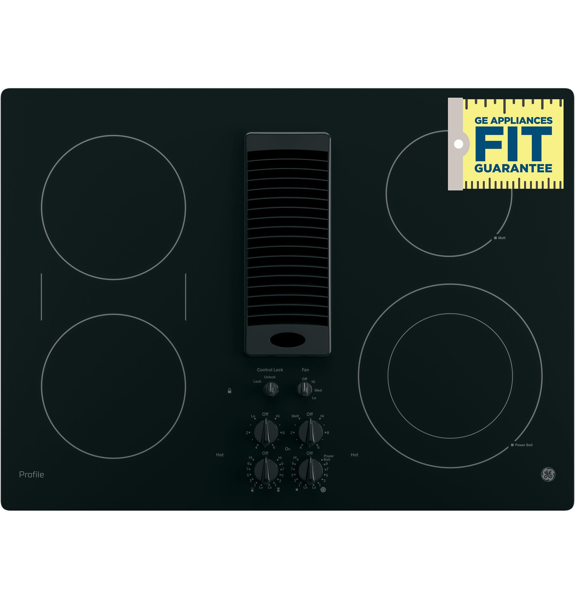 Ge Profile Pp9830 30" Wide 4 Burner Electric Cooktop - Black
