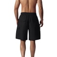 thumbnail image 4 of Qulqfy Mens Lounge Shorts Black Hiking Summer Cargo Shorts Solid Outdoor Travel Shorts Mens Workout Shorts L, 4 of 4