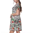 thumbnail image 2 of Disketp Roses Mixed Zebra 1 para Vestido de Manga Corta para Mujeres, Vestidos de Verano para Mujeres, Casual y Holgado para la Playa, 2 of 6