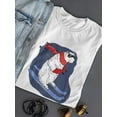 thumbnail image 3 of Polar Bear On Alpine Ski Slope Shaped T-Shirt Women -Image by Shutterstock, Female Large, 3 of 4