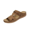 thumbnail image 2 of Caywon Women Wedge Sandals Dressy Soft Leather Sandal,Rubber Sole,Comfortable Walking,Casual Slip on Summer Sandals Slide Sandal Shoes, 2 of 7