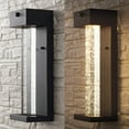 thumbnail image 6 of JONATHAN Y Miranda 5.13" 1-Light Modern Industrial Iron/Seeded Glass with Dusk-to-Dawn Sensor Integrated LED Outdoor Sconce, Black, 6 of 11