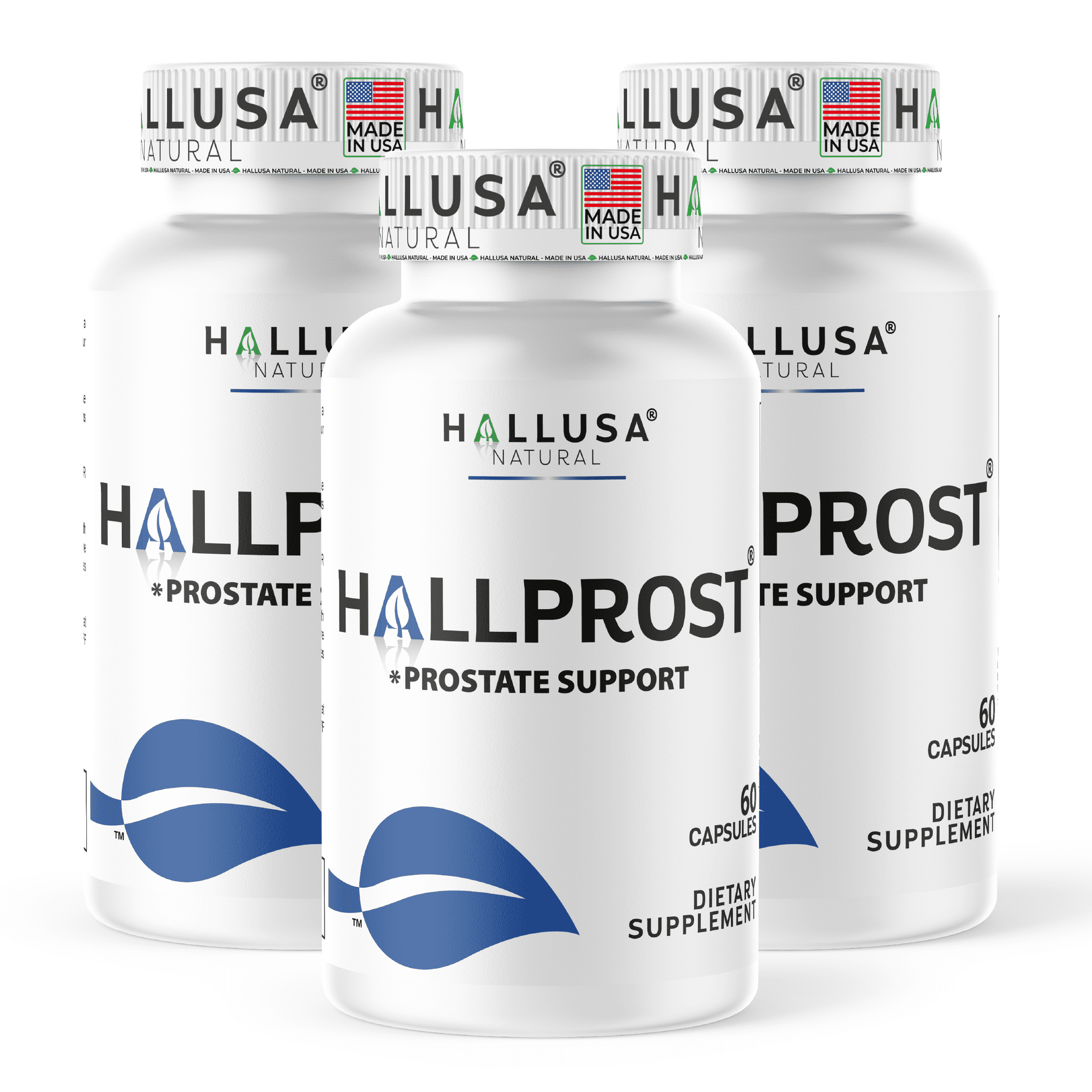 Hallusa Natural Hallprost Prostate Support Supplement for Men, 180 Capsules, 700mg Saw Palmetto Blend, Pygeum, Pumpkin Seed, Zinc, Vitamin E, Non-GMO