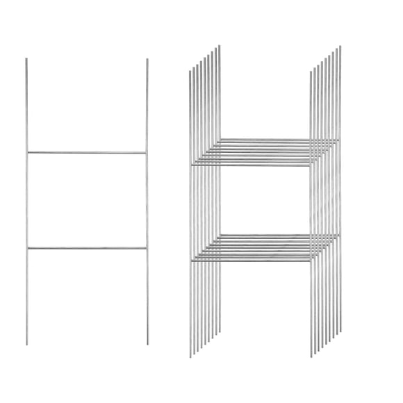10 Piquets en Fil pour Cadre en H, Piquets en Métal Robustes de 16,5 X 7 Pouces pour Enseignes de Cour, pour Panneaux d'Affichage et Supports de Signalisation