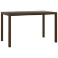 thumbnail image 3 of vidaXL 3 Piece Patio Dining Set with Cushions Poly Rattan Brown, 3 of 7