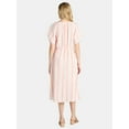 thumbnail image 3 of Time and Tru Women’s and Women’s Plus Cotton Double Cloth Midi Dress, Sizes XS-4X, 3 of 4