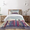 thumbnail image 3 of Ambesonne Fantasy Quilted Bedspread Set 2 Pcs, City of Old Books Birds, Twin Size, Red and Blue, 3 of 6