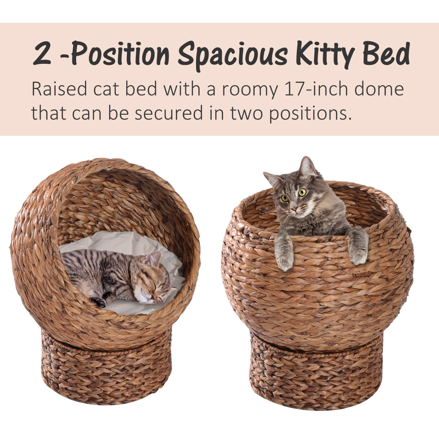 Pawhut 24 In Cat Tree Condo Scratching Post Tower Leaf Walmart Com Walmart Com