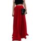thumbnail image 1 of Falda larga de gasa plisada de cintura alta para mujer Rojo 2XL Rojo 2XL Xishao ropa, 1 of 2