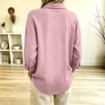 thumbnail image 4 of Vivianyo HD Women's Collared Half Button Popover Blouse, Fall Solid Long Sleeve Shirt for Women, Women's Pink, Sizes S-3XL, 4 of 5