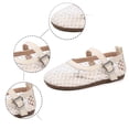 thumbnail image 4 of Yuncity Toddler Girl Sandals Solid Color Close Toe Soft Sole Buckle Mesh Lightweight Summer Breathable Leisure Outdoor Daily Wear Girl's Sandal Size 2.5-3 Years Beige, 4 of 8