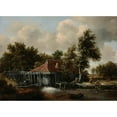 thumbnail image 2 of Meindert Hobbema 18x14 Gold Ornate Wood Frame and Double Matted Museum Art Print Titled - A Watermill (C. 1664), 2 of 4