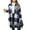 Blue B, variant on Flannel Shirt for Women Long Sleeve Shacket Jackets Casual Lapel Button Down Plaid Printed Shirt Trench Coats, S-2XL