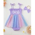 thumbnail image 3 of HWJAD Baby Girl 1st Birthday Clothes One Year Old Tulle Romper Dress Sleeveless Cake Smash Outfits 12-18 Months, 3 of 7