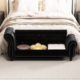 thumbnail image 3 of Classic Nailed Style / Bedroom Seating and Item Storage / Comfortable Velvet Chaise, 3 of 5
