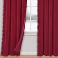 thumbnail image 5 of Velvet Pom Pom Curtains 96 Inches Long-Pompoms Tasseled Room Darkening Drapes Light Blocking Soft Luxury Privacy Window Curtain Panels for Bedroom and Living Room, Green, 2 Panels, 5 of 9