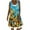 Yellow, variant on Ichuanyi Woman Dress, Summer Women's O-Neck Printing Loose Casual Fashion Fake Two Lay Sleeveless Dress
