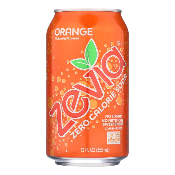 Zevia Soda Zero Calorie Orange Can 6/12 oz case of 4