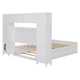 thumbnail image 5 of Full Size Platform Bed with All-in-One Cabinet and 10 Shelves, Solid Wood Platform Bed Frame with Trundles and Headboard, Full Storage Bed for Boys Girls, Space Saving, No Box Spring Needed, White, 5 of 7