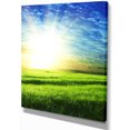 thumbnail image 2 of Bright Green Field At Sunrise - Oversized Landscape Canvas Art, 2 of 3