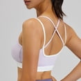 thumbnail image 5 of Hfnxid Womens Double Layered Sports Bra Trendy Scoop Neck Wireless Padded Workout Yoga Crop Tops Trendy Full Coverage T-Shirt Bras, 5 of 6