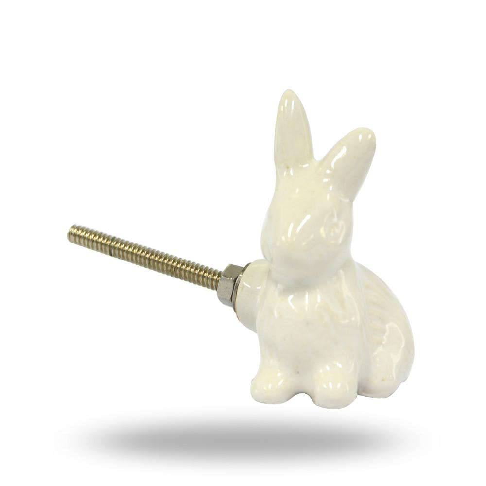 Set of Six Ceramic Rabbit Cabinet Knobs by Trinca Ferro