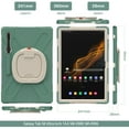 thumbnail image 5 of Galaxy Tab S8 Ultra Case (SM-X900/SM-X906) - TECH CIRCLE Shockproof Rugged Case with [Pencil Holder] Protective Kickstand Handle Cover for Samsung Galaxy Tab S8 Ultra (14.6-inch) 2022, Emerald Green, 5 of 8