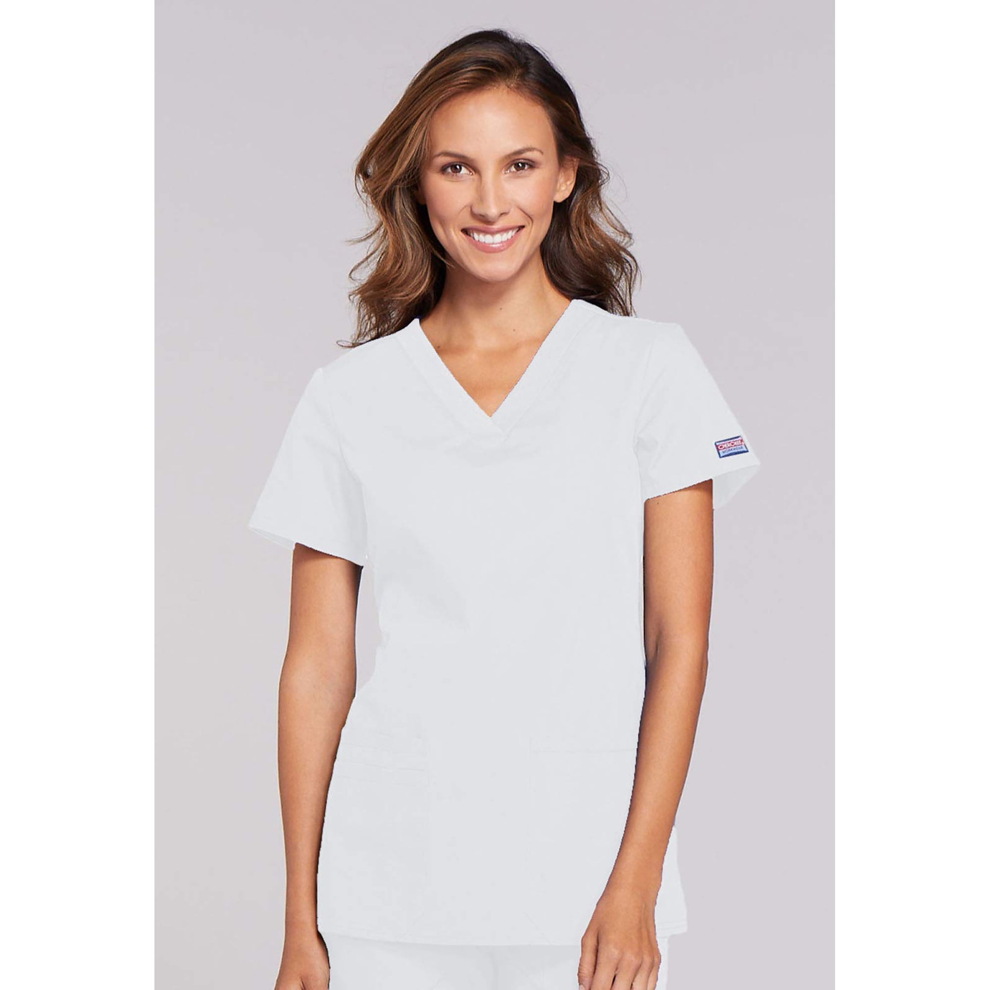 Cherokee WW Originals Women's V-Neck Scrub Top Nurse Shirt with 3 Pockets