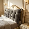 thumbnail image 3 of Headboard Backrest Pillow Long Wedge for Daybed Couch Support - Soft Chenille Reading Bolster Pillow for Bed, Sofa, Floor, and Travel Comfort, 3 of 5