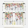 thumbnail image 3 of Flower and Bird Kitchen Curtains Butterfly Window Curtains and Valances Set 36 Inch, Watercolor Pink Botanical Short Tier Curtain for Kitchen, Spring Floral Small Kitchen Decor 52" x 24", 3 of 6
