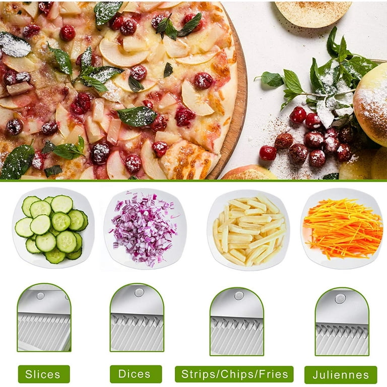 ONCE FOR ALL Upgrade Safe Mandoline Slicer Plus, Biger Size, Adjustable  Vegetable Food Chopper Potato Fries Cutter, Detachable Blade, Kitchen  Chopping