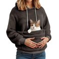 thumbnail image 4 of NMMUED Cat Hoodie with Pouch Fleece Hoodie Pet Hoodie Carrier Fuzzy Top Cat Pocket Hoodie Warm Hoodies for Women Cat Carrying Hoodie Dark Gray S, 4 of 6