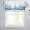 thumbnail image 4 of Vintage Eiffel Tower Window Curtain Valance Blue Floral Butterfly Romantic Rod Pocket Window Valance for Living Room Bathroom Bedroom Kitchen 54 by 18 in, 1 Panel, 4 of 6