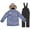 Grey, variant on KAUOD Boys Girls 2 Piece Snow Suits Faux-F𝐮r Hood Ski Jackets Bib Snow Pants Set Kids Outdoor Waterproof Ski Suits