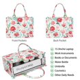 thumbnail image 2 of Large Capacity Tote Bag,Pioneer Flower Floral Print Pattern Handbag Fashion Luxury Tote Bag,15.7"x13"x 5.1" Inches,Laptop Compatible, 2 of 6