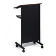 thumbnail image 4 of Audio-Visual Direct Lectern (45" H x 17" D x 23" L) Modern Wood & Metal Podium Wheels -Cherry/Black-, 4 of 7
