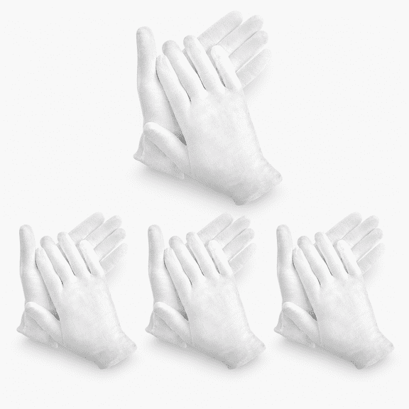 48Pcs Lint-Free White Gloves – For Jewelry Handling & Formal Events